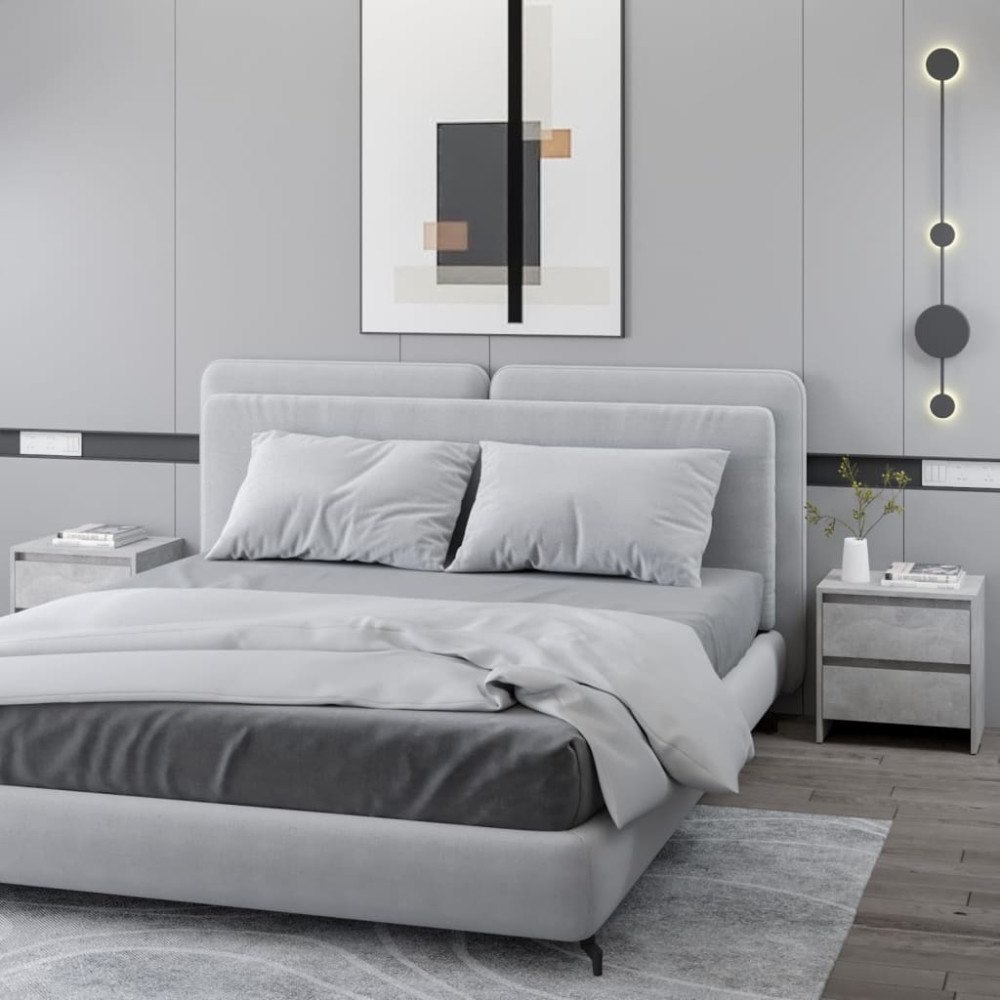 vidaXL Sängbord 2 st betonggrå 45x34,5x44,5 cm konstruerat trä