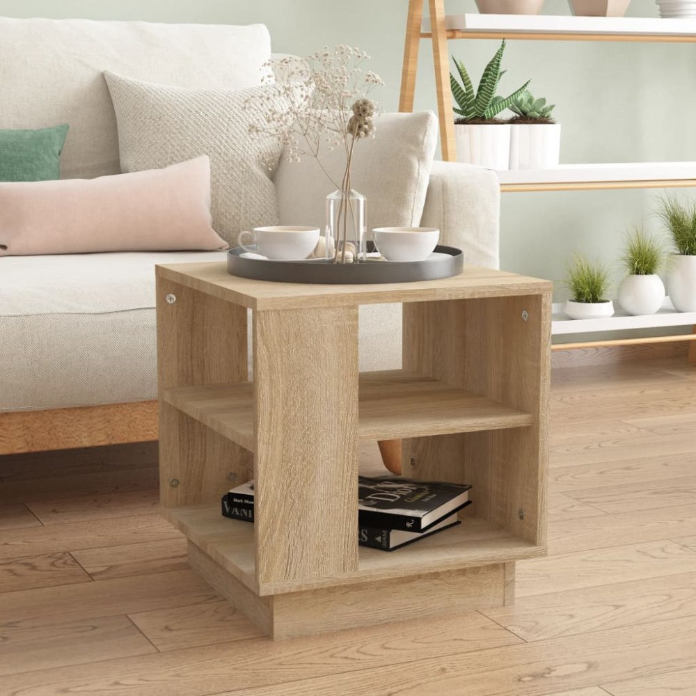 vidaXL Soffbord sonoma-ek 40x40x43 cm konstruerat trä