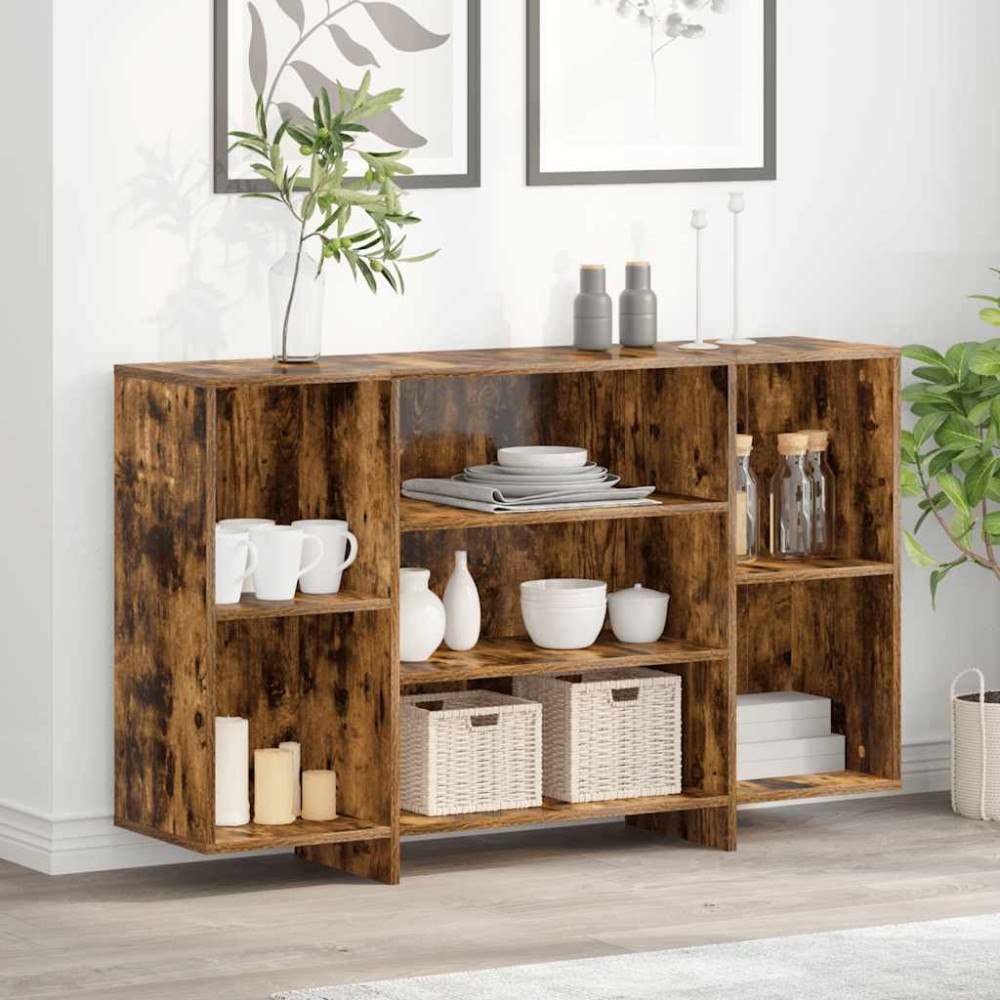 vidaXL Skänk rökfärgad ek 120x30x75 cm konstruerat trä
