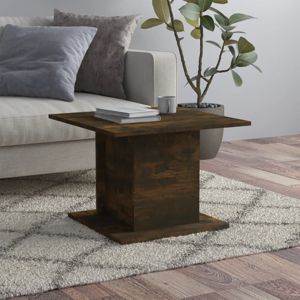 vidaXL Soffbord rökfärgad ek 55,5x55,5x40 cm konstruerat trä