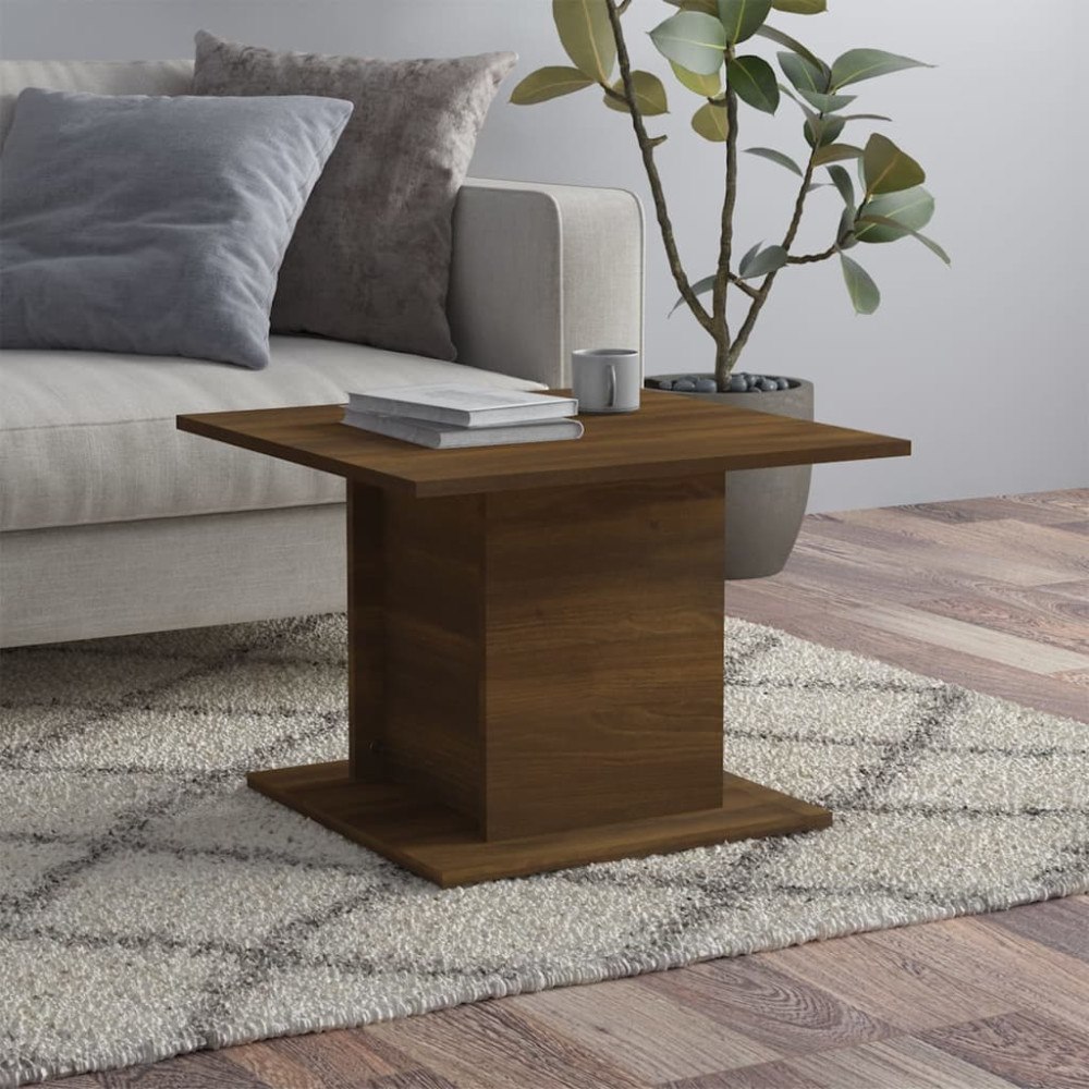 vidaXL Soffbord brun ek 55,5x55,5x40 cm konstruerat trä