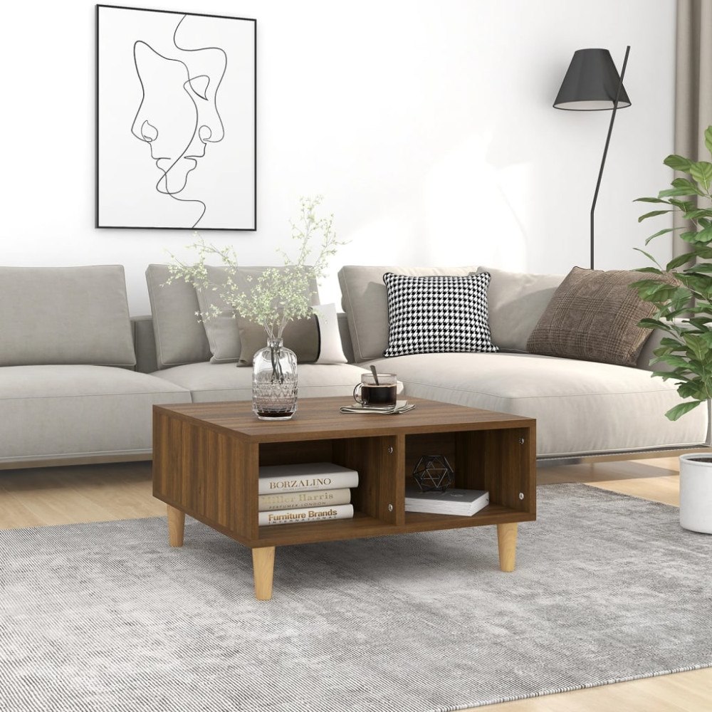 vidaXL Soffbord brun ek 60x60x30 cm konstruerat trä