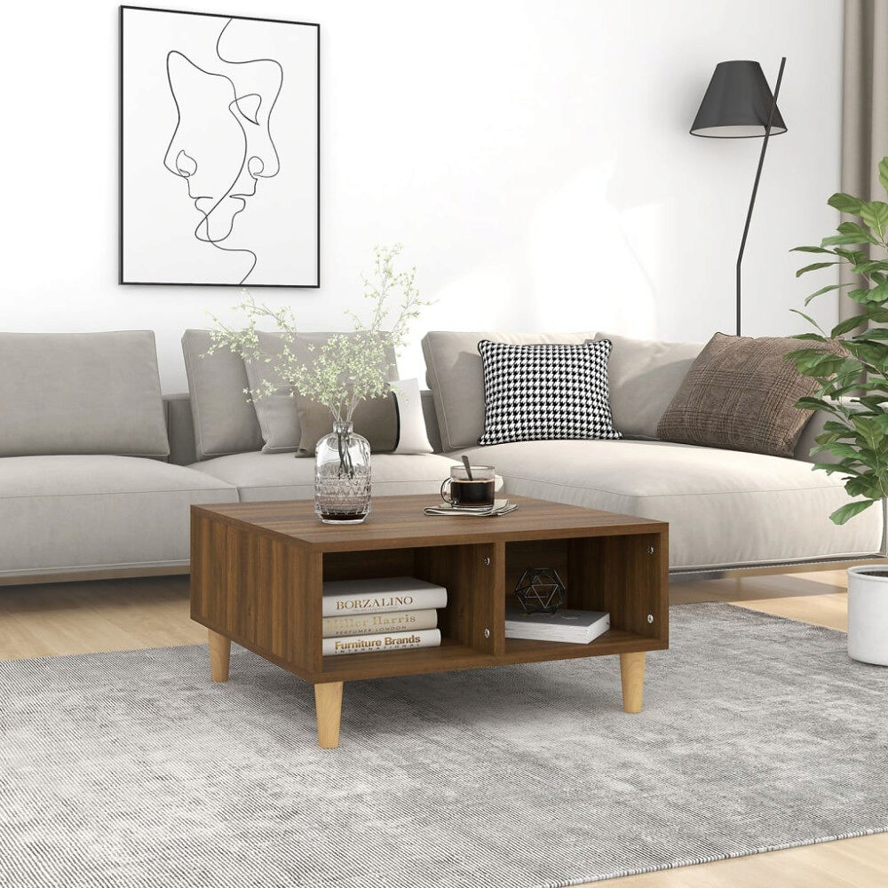 vidaXL Soffbord brun ek 60x60x30 cm konstruerat trä
