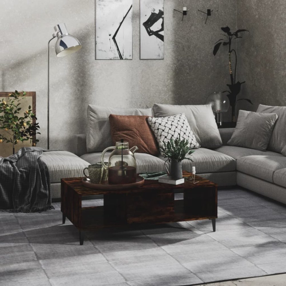 vidaXL Soffbord rökfärgad ek 103,5x60x35 cm konstruerat trä