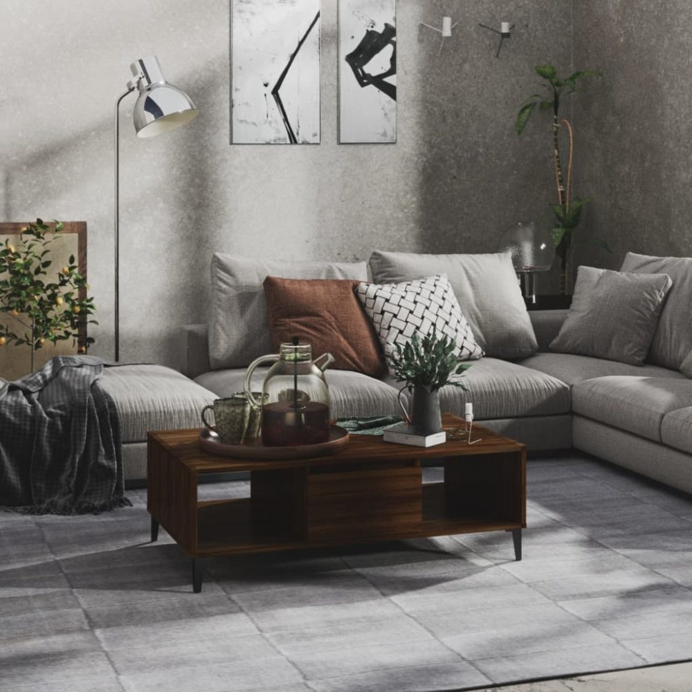 vidaXL Soffbord brun ek 103,5x60x35 cm konstruerat trä