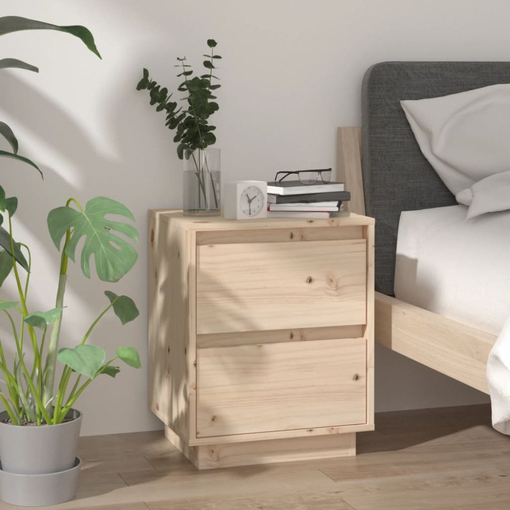 vidaXL Sängbord 40x35x50 cm massiv furu