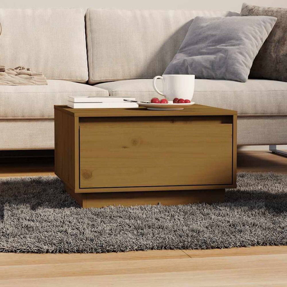 vidaXL Soffbord honungsbrun 55x56x32 cm massiv furu
