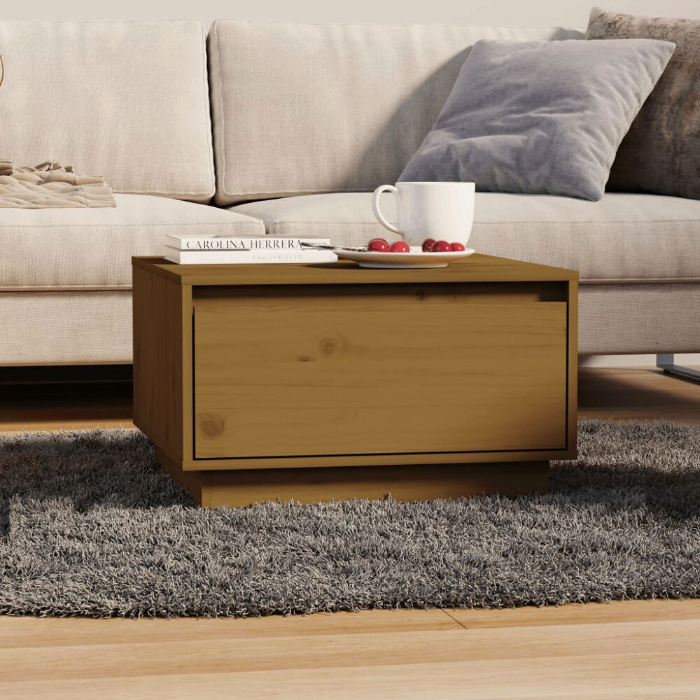 vidaXL Soffbord honungsbrun 55x56x32 cm massiv furu