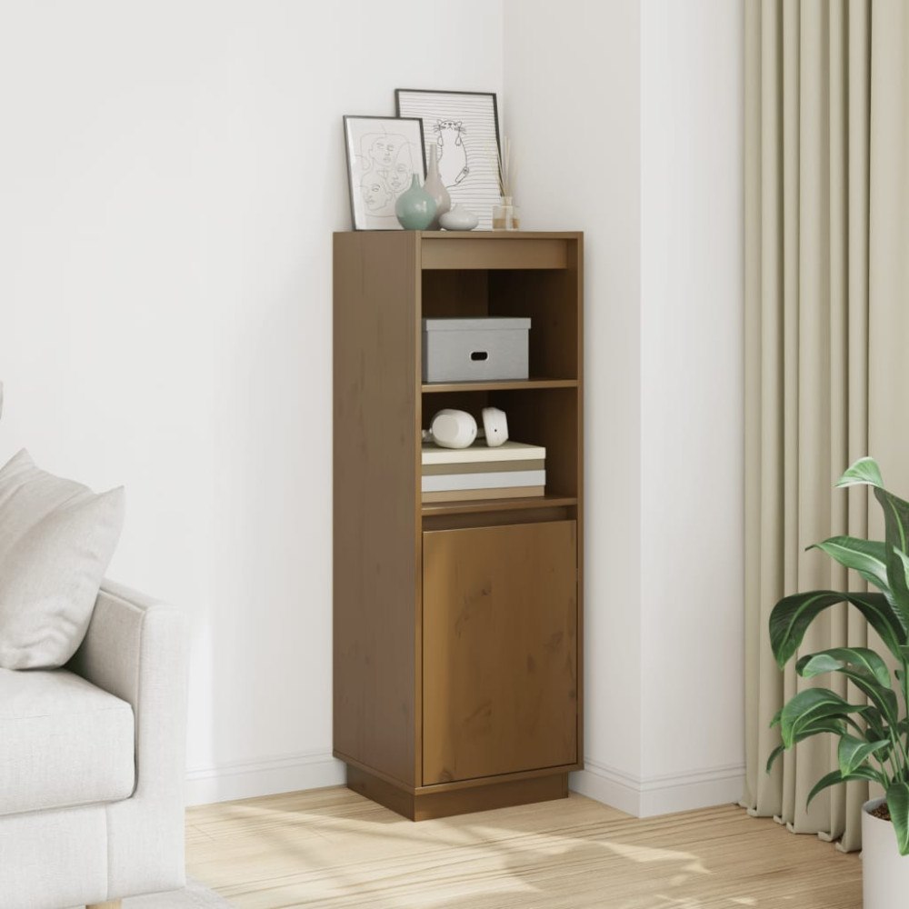 vidaXL Förvaringsskåp honungsbrun 37x34x110 cm massiv furu