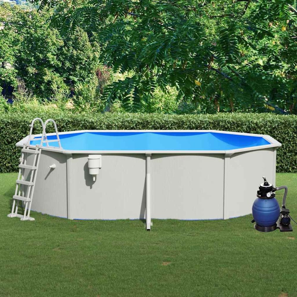 vidaXL Pool med sandfilterpump 490x360x120 cm