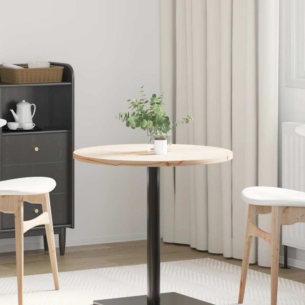 vidaXL Bordsskiva Ø70x2,5 cm massiv furu