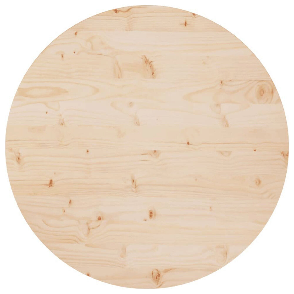 vidaXL Bordsskiva Ø80x2,5 cm massiv furu