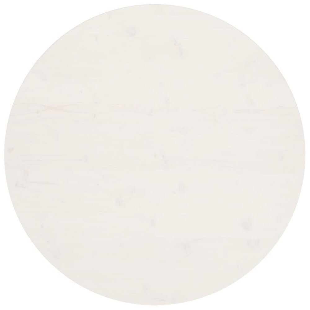 vidaXL Bordsskiva vit Ø90x2,5 cm massiv furu