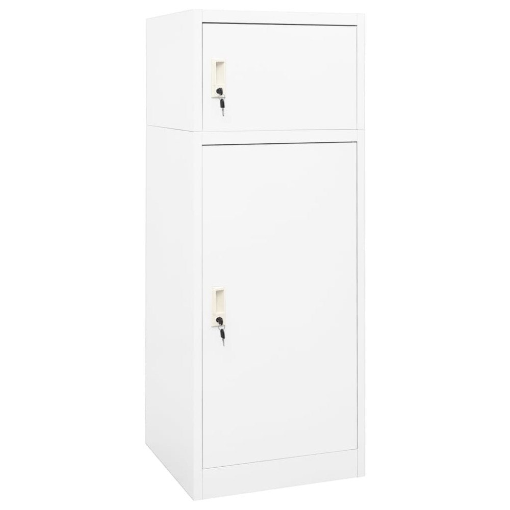 vidaXL Sadelskåp vit 53x53x140 cm stål