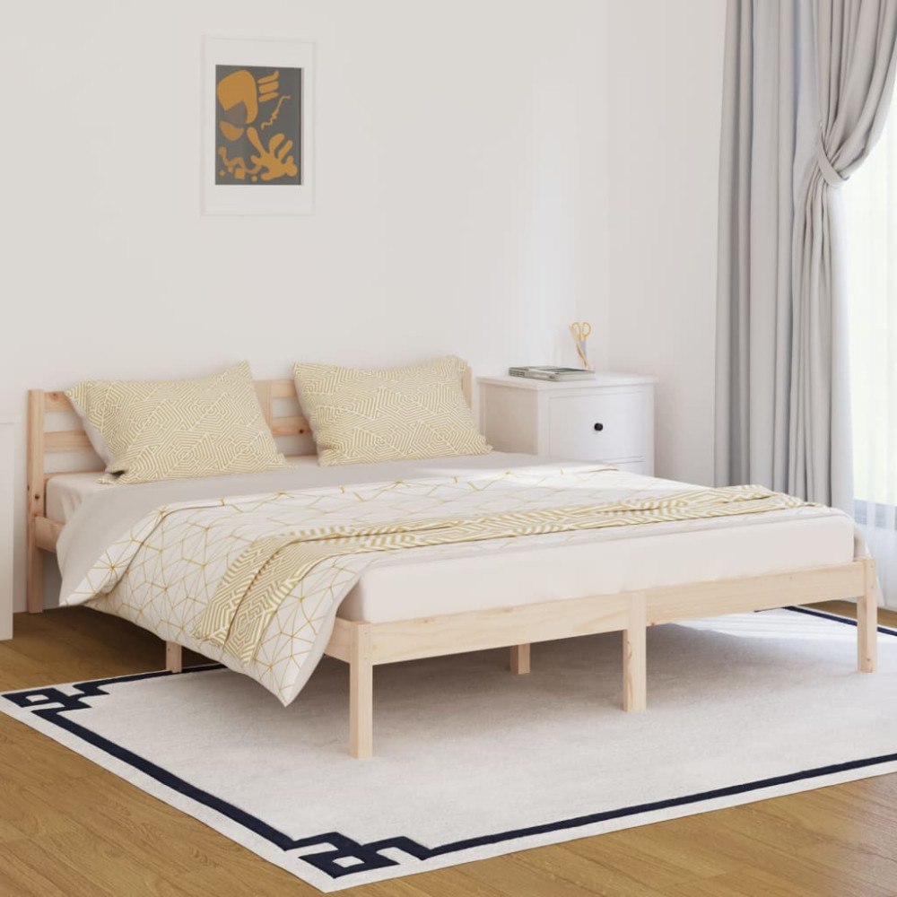 vidaXL Sängram massiv furu 160x200 cm