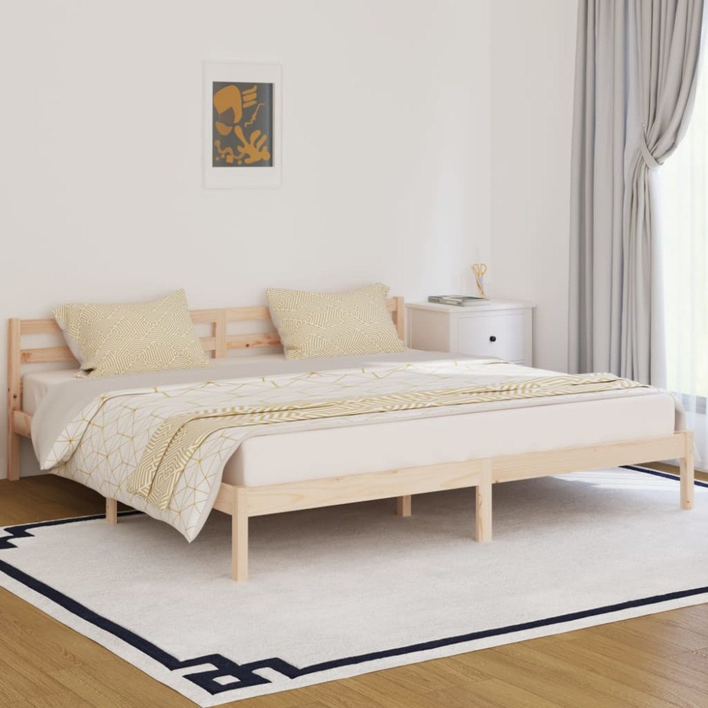 vidaXL Sängram massiv furu 200x200 cm