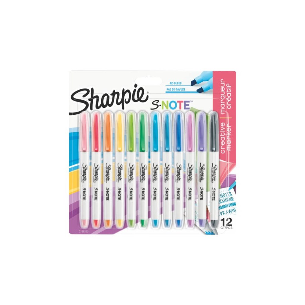 Sharpie Sharpie S-Note - markering - blandfärger (paket om 12)