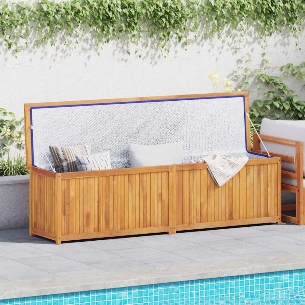 vidaXL Trädgårdslåda 200x50x55 cm massiv teak