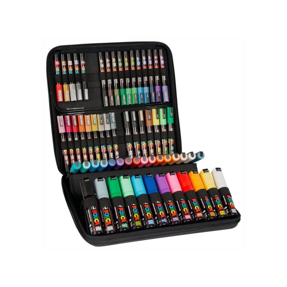 POSCA Uni Posca 60 stycken blandade färger (assorterade)  i fodral...