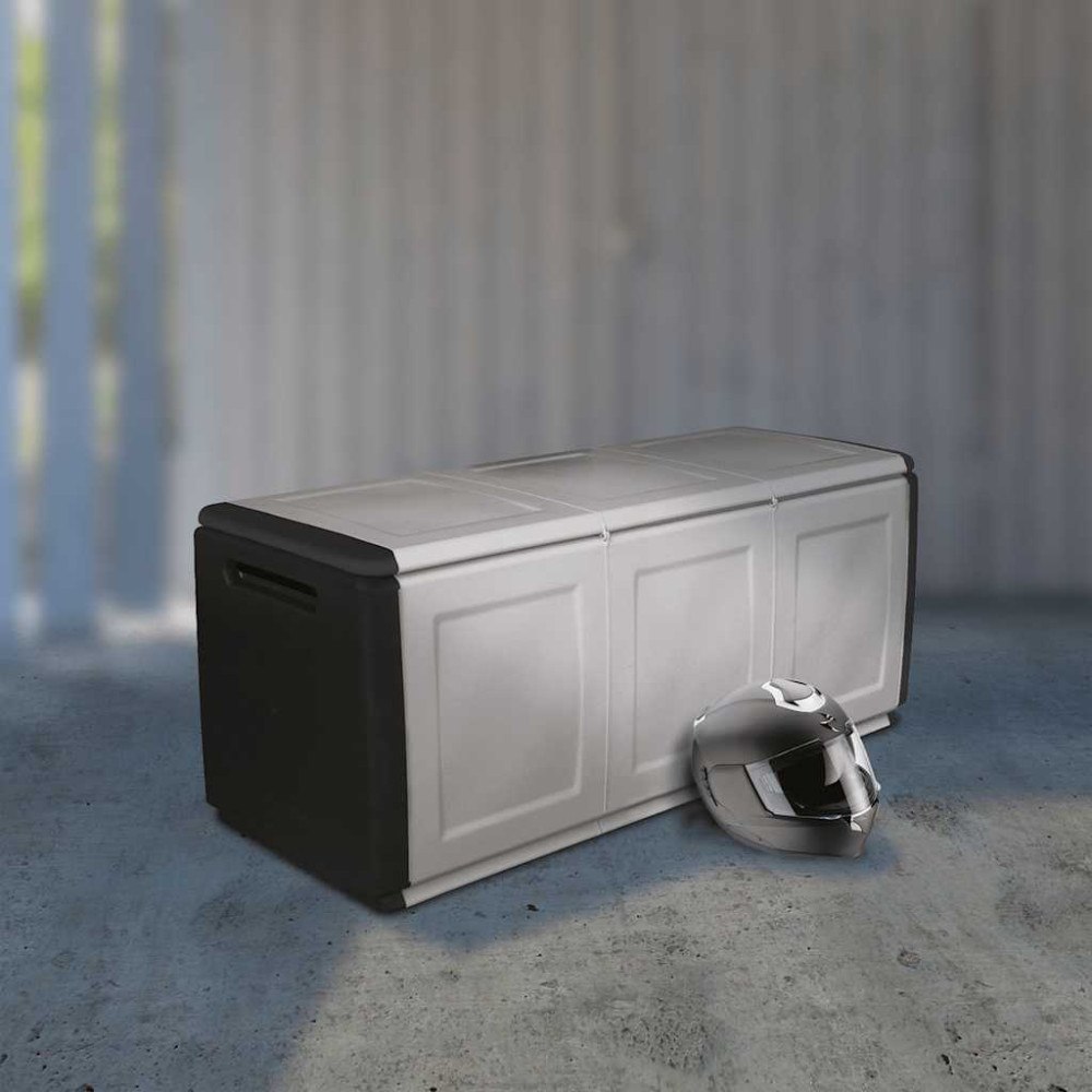 vidaXL Dynbox 138x53x57 cm 330 L mörkgrå och svart