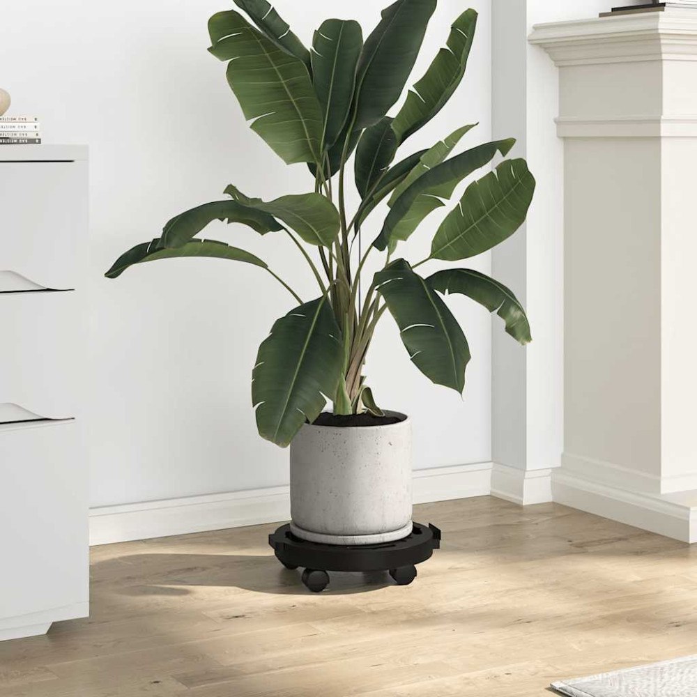 vidaXL Blomvagn med hjul diameter 30 cm svart 170 kg