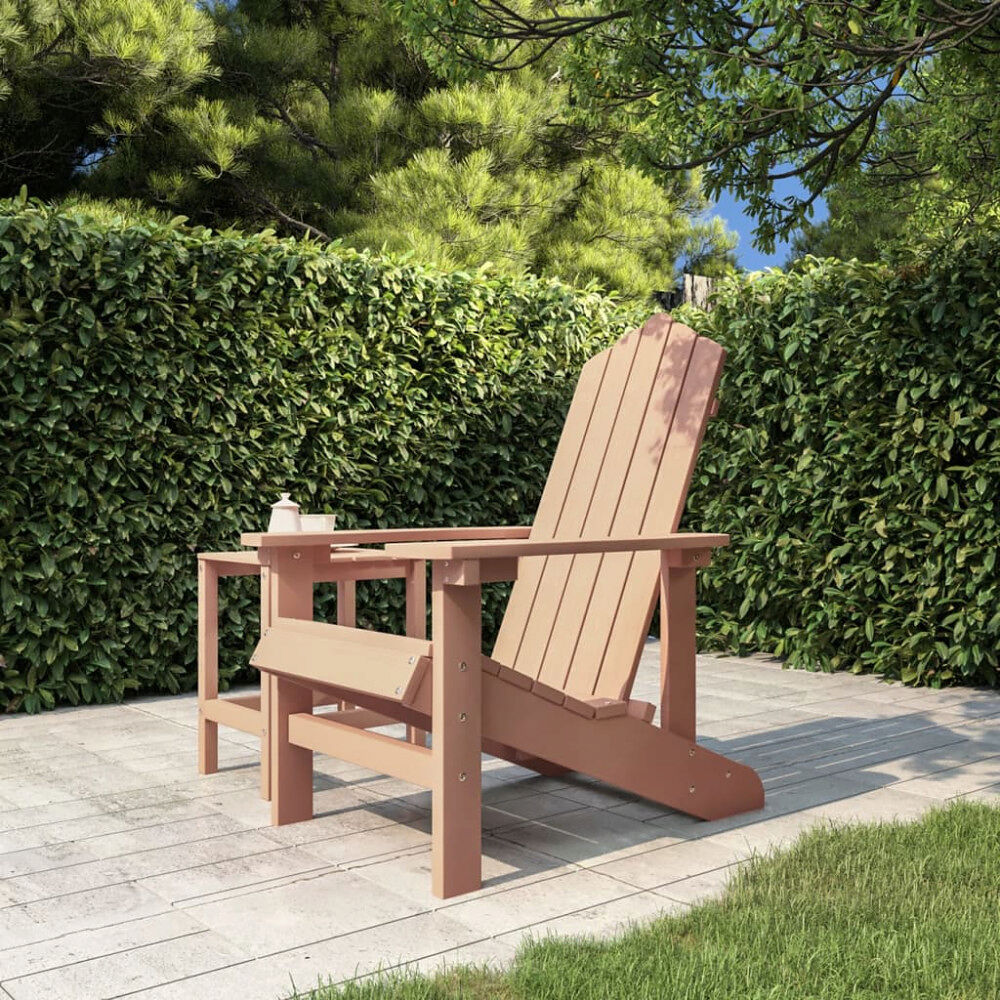 vidaXL Adirondackstol HDPE brun