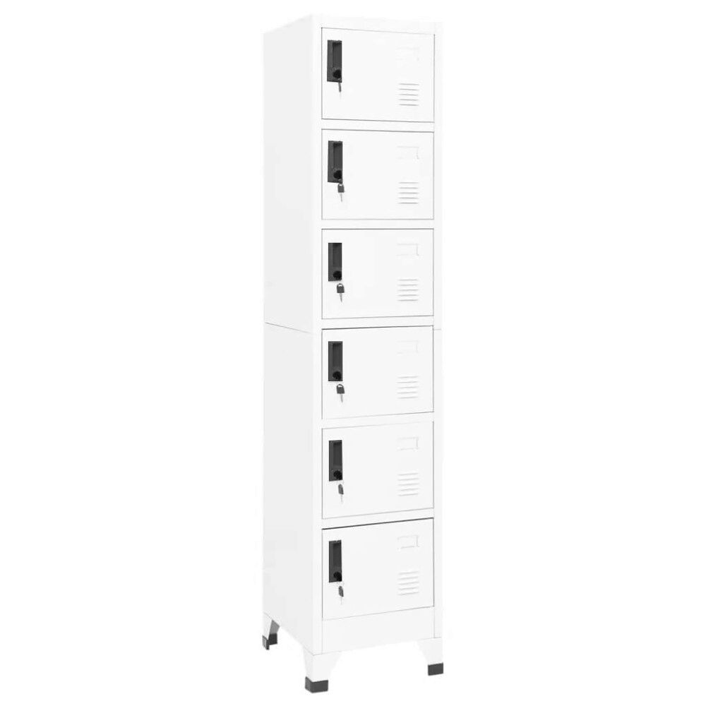 vidaXL Förvaringsskåp vit 38x40x180 cm stål