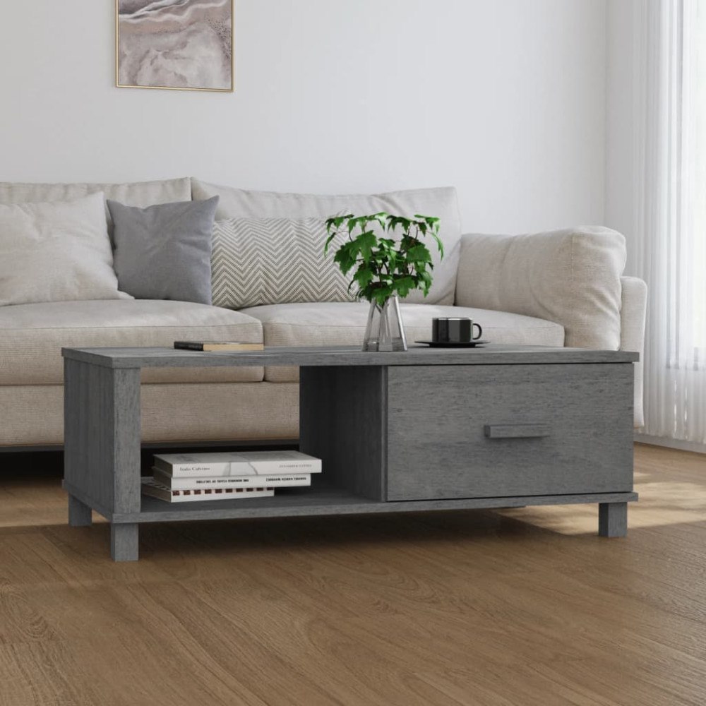 vidaXL Soffbord HAMAR mörkgrå 100x55x35 cm massiv furu