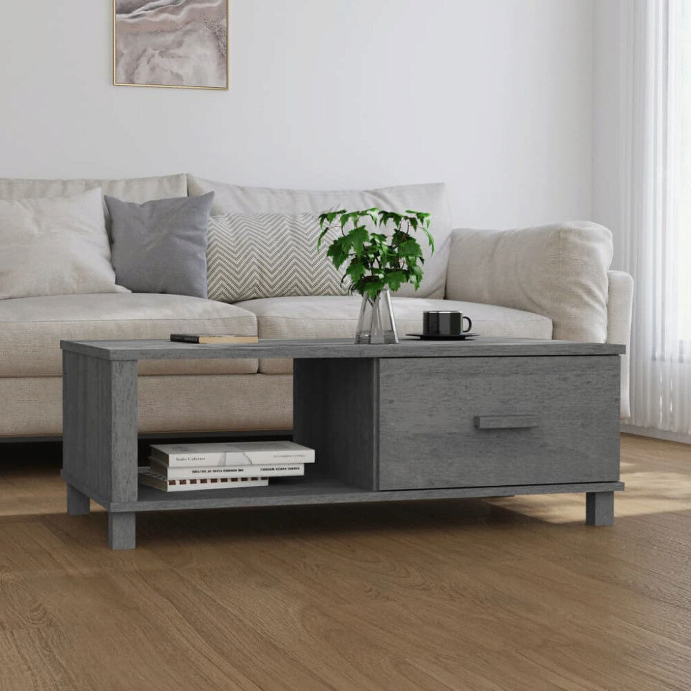 vidaXL Soffbord HAMAR mörkgrå 100x55x35 cm massiv furu
