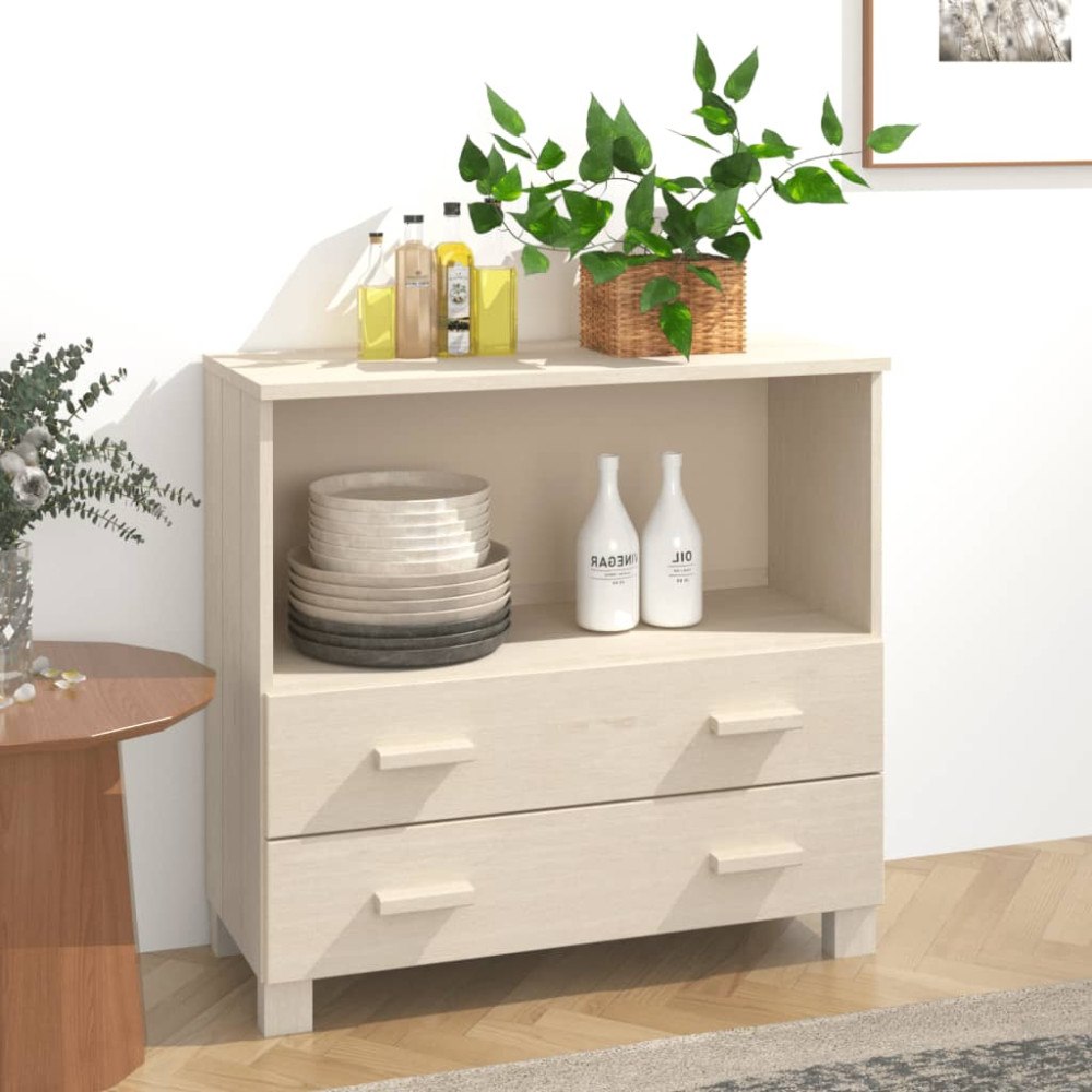 vidaXL Byrå HAMAR honungsbrun 85x35x80 cm massiv furu