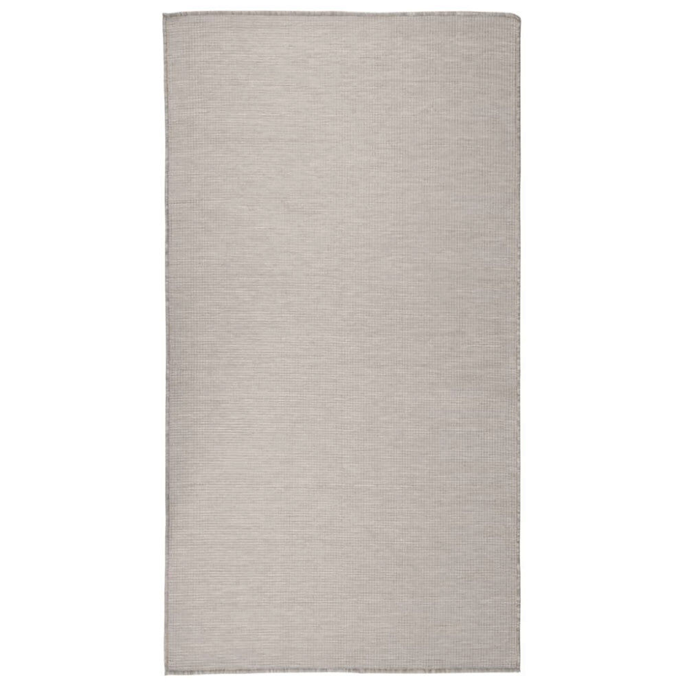 vidaXL Utomhusmatta plattvävd 80x150 cm taupe