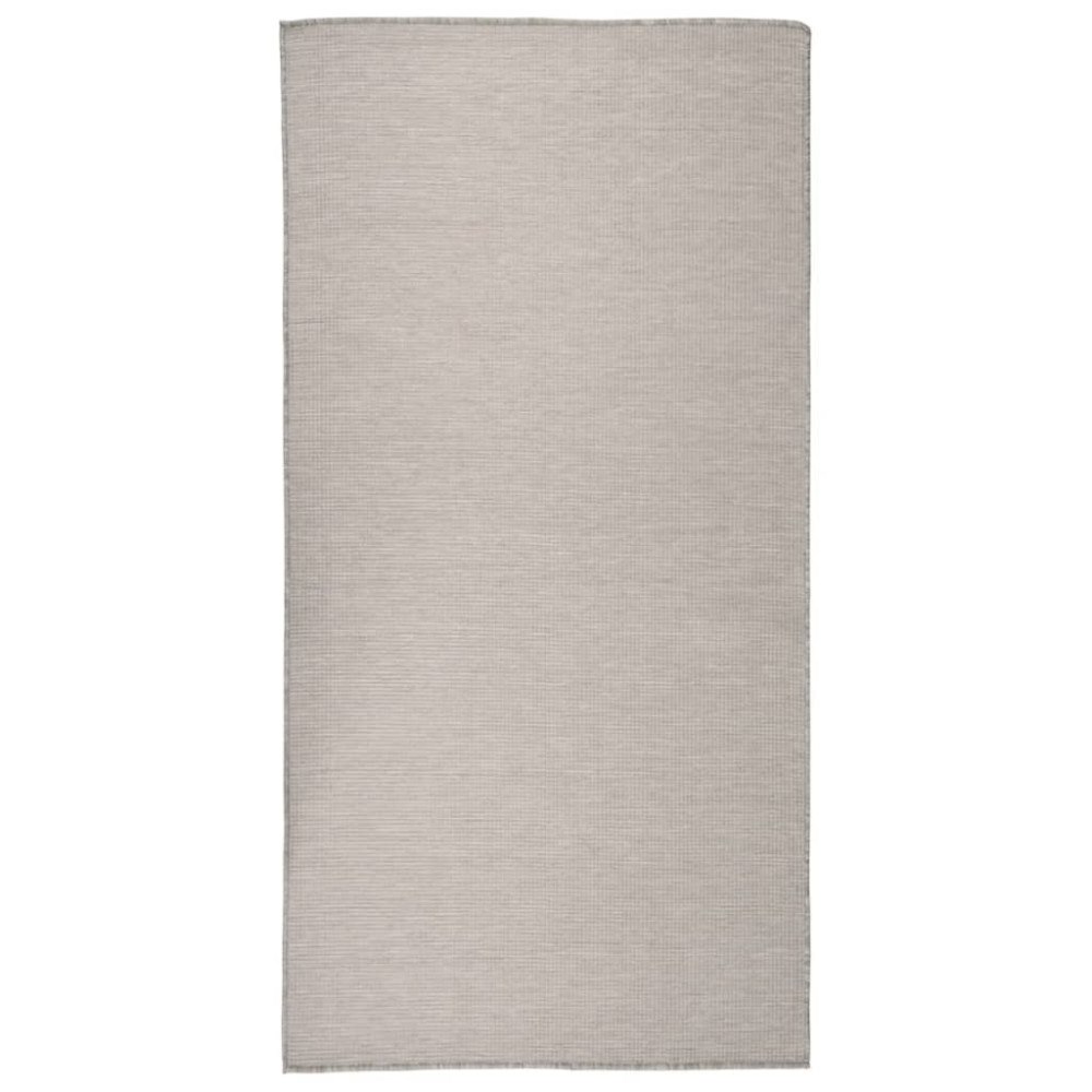 vidaXL Utomhusmatta plattvävd 100x200 cm ljusgrå