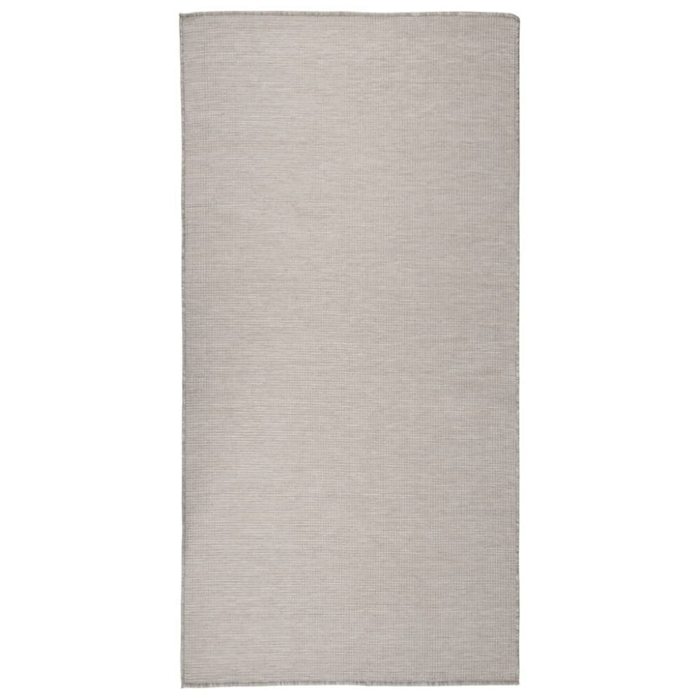 vidaXL Utomhusmatta plattvävd 100x200 cm taupe