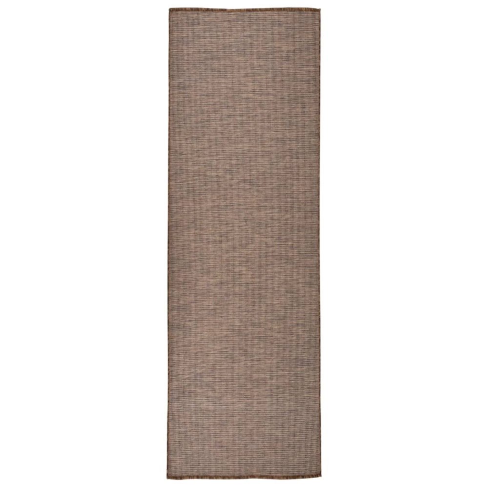 vidaXL Utomhusmatta plattvävd 80x250 cm brun