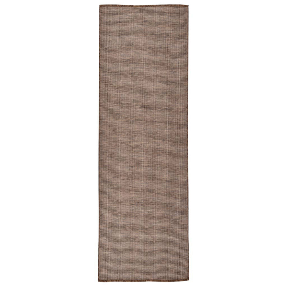 vidaXL Utomhusmatta plattvävd 80x250 cm brun