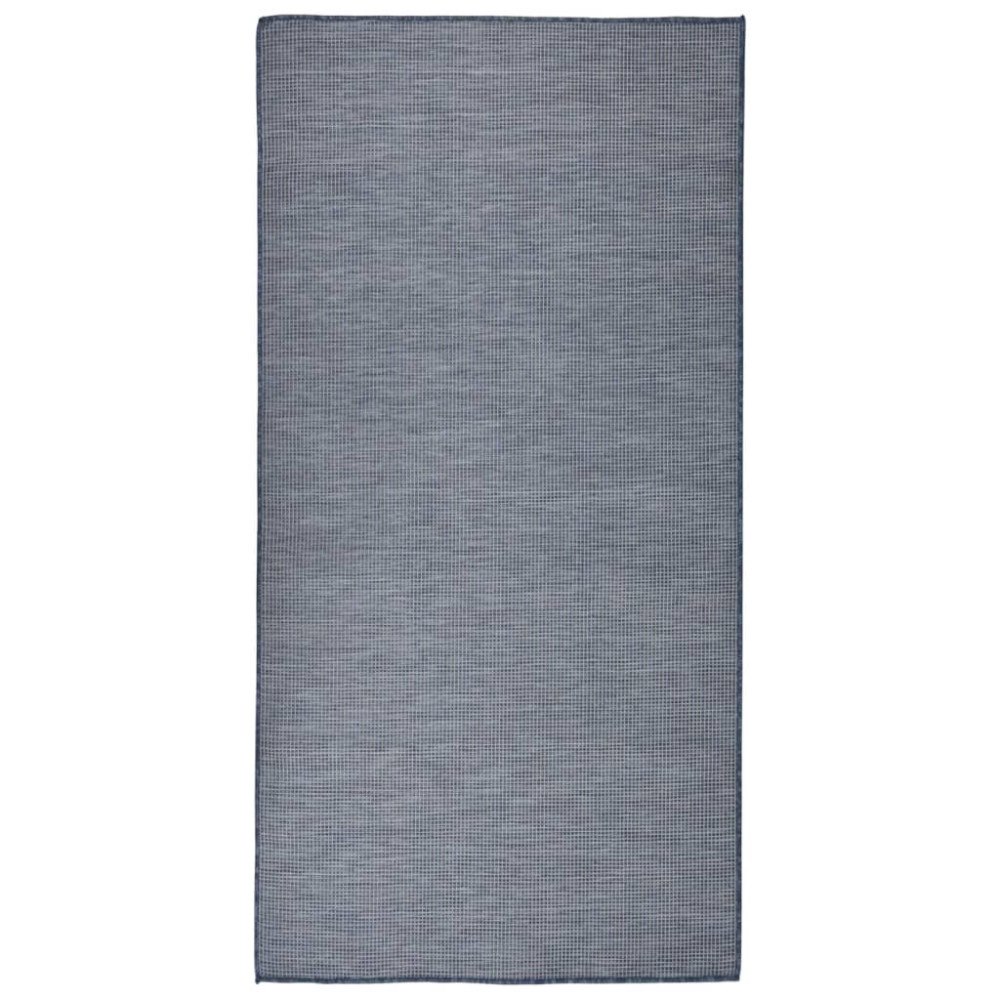 vidaXL Utomhusmatta plattvävd 100x200 cm blå
