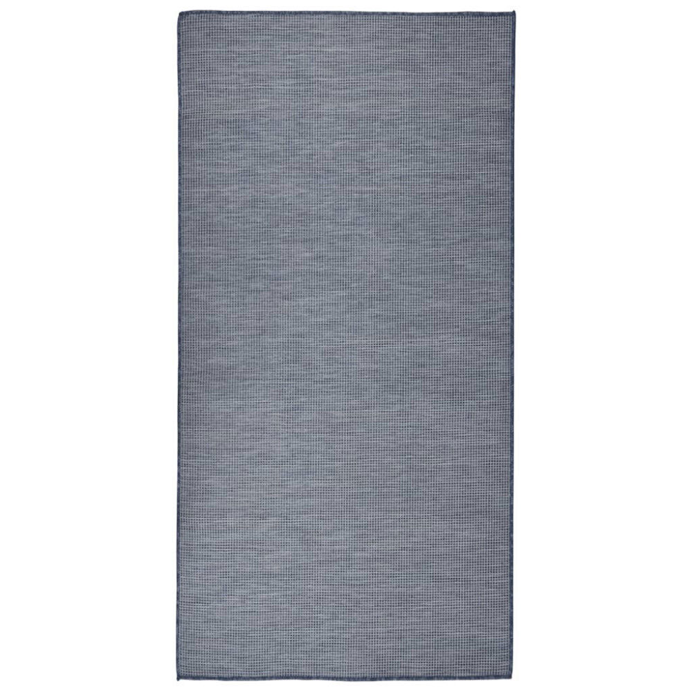 vidaXL Utomhusmatta plattvävd 100x200 cm blå