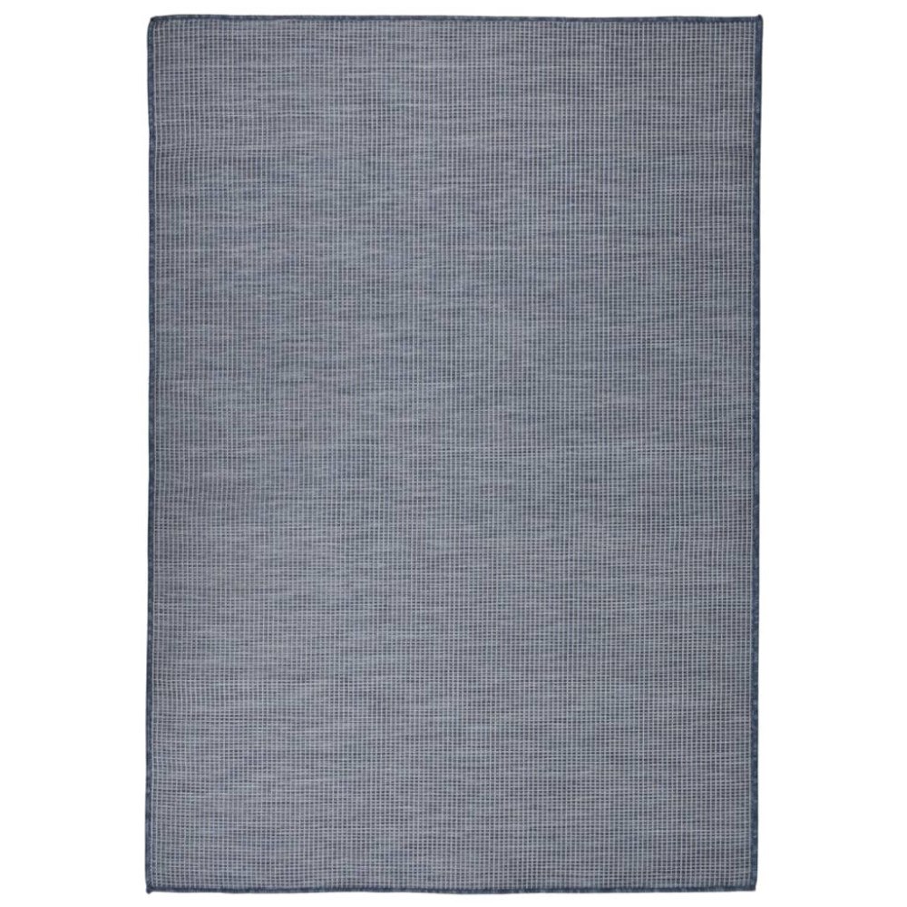 vidaXL Utomhusmatta plattvävd 160x230 cm blå