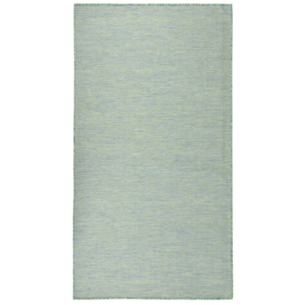 vidaXL Utomhusmatta plattvävd 80x150 cm turkos