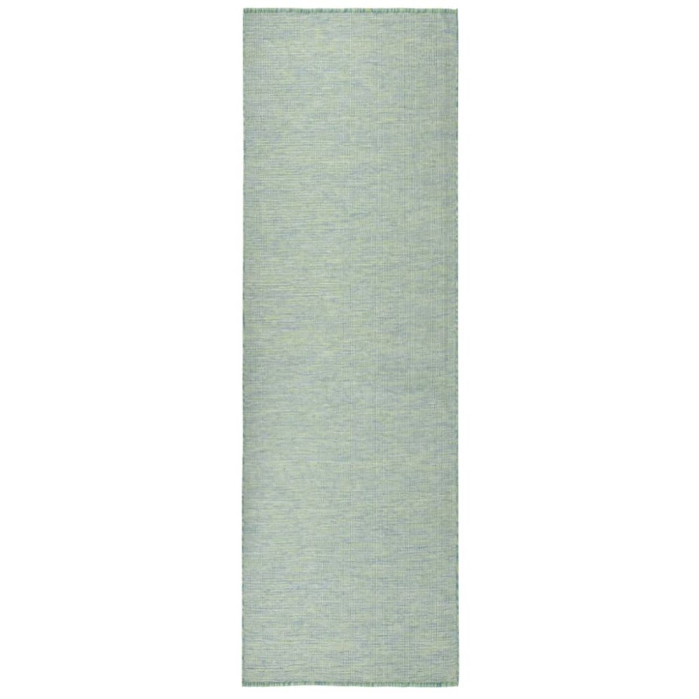vidaXL Utomhusmatta plattvävd 80x250 cm turkos