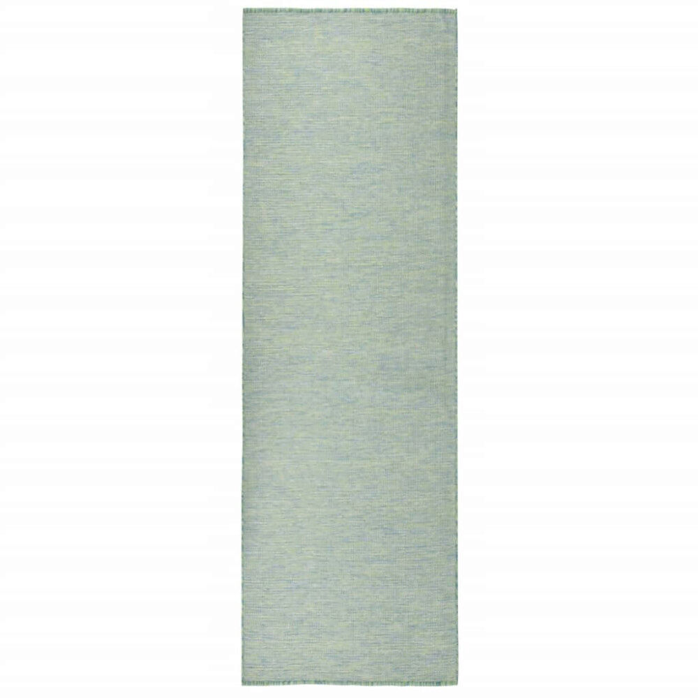 vidaXL Utomhusmatta plattvävd 80x250 cm turkos