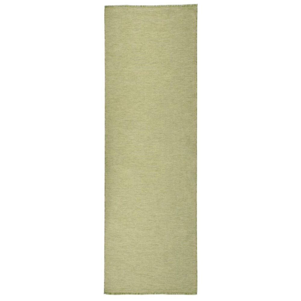 vidaXL Utomhusmatta plattvävd 80x250 cm grön