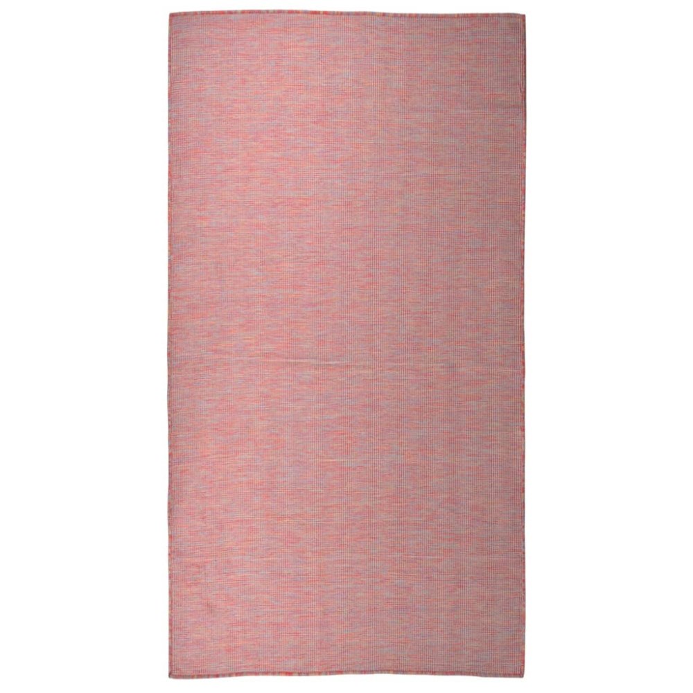 vidaXL Utomhusmatta plattvävd 80x150 cm röd