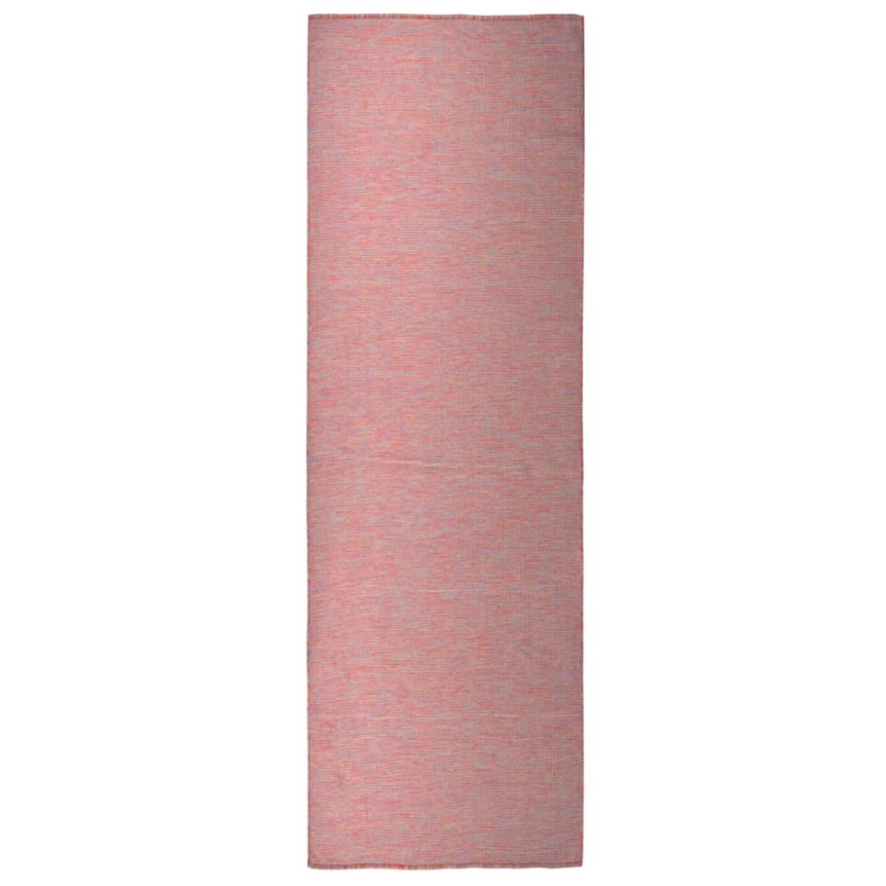 vidaXL Utomhusmatta plattvävd 80x250 cm röd