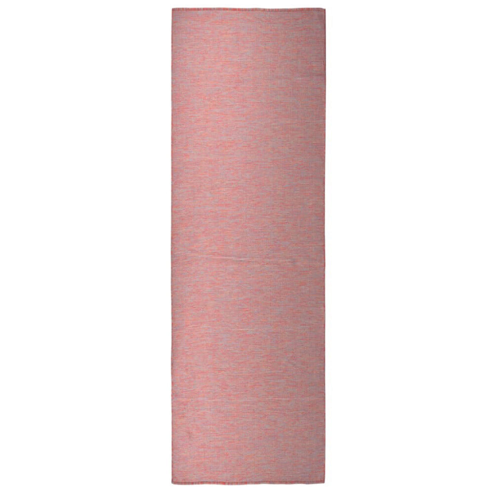 vidaXL Utomhusmatta plattvävd 80x250 cm röd