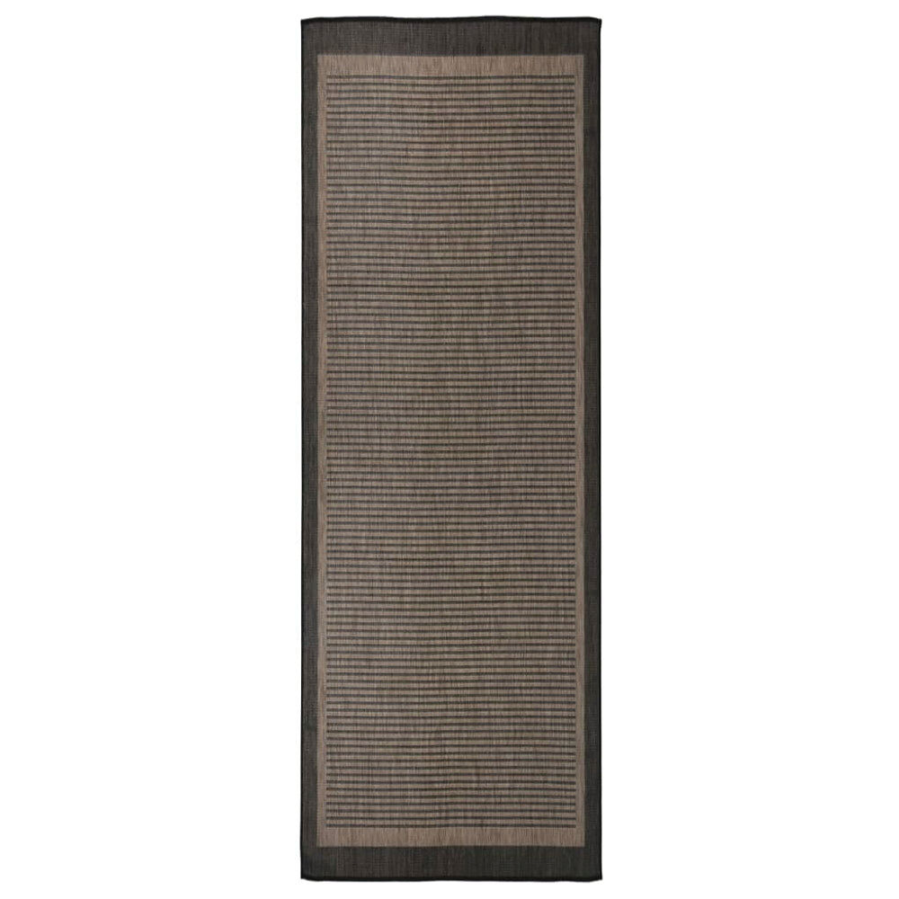 vidaXL Utomhusmatta plattvävd 80x250 cm mörkbrun