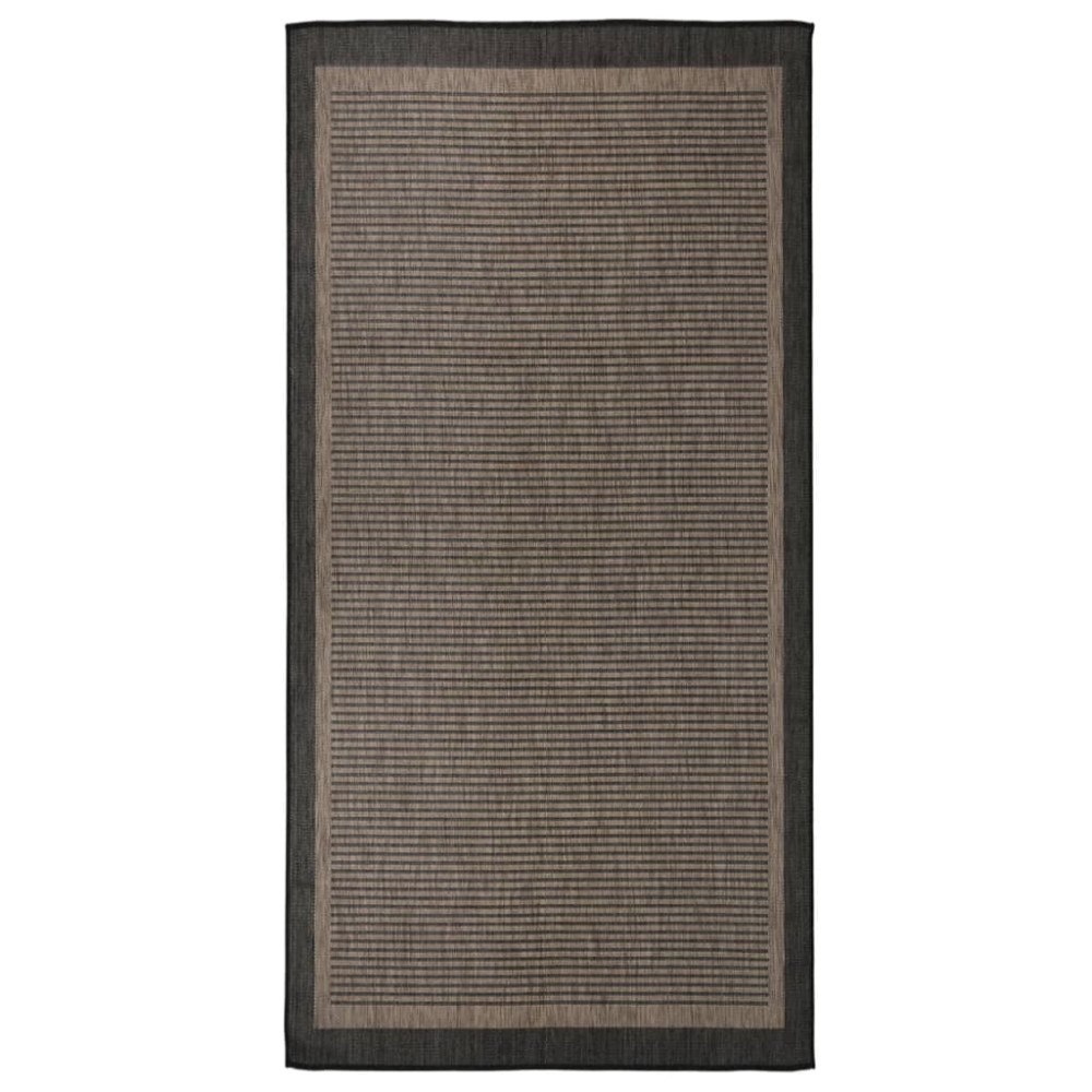 vidaXL Utomhusmatta plattvävd 100x200 cm mörkbrun