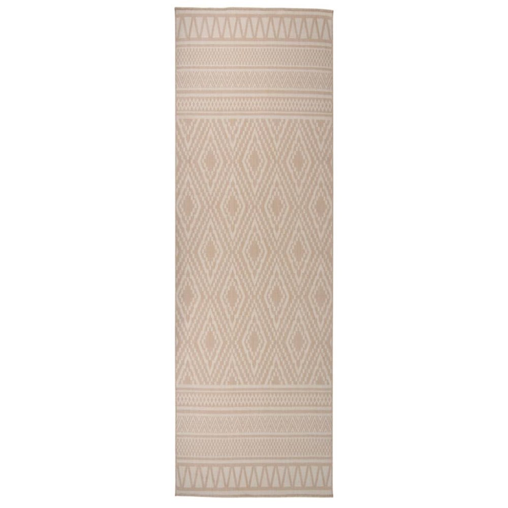 vidaXL Utomhusmatta plattvävd 80x250 cm brun ränder