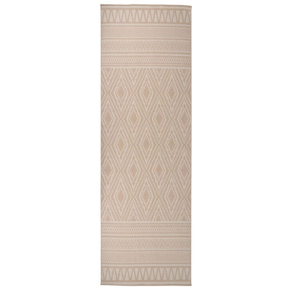 vidaXL Utomhusmatta plattvävd 80x250 cm brun ränder