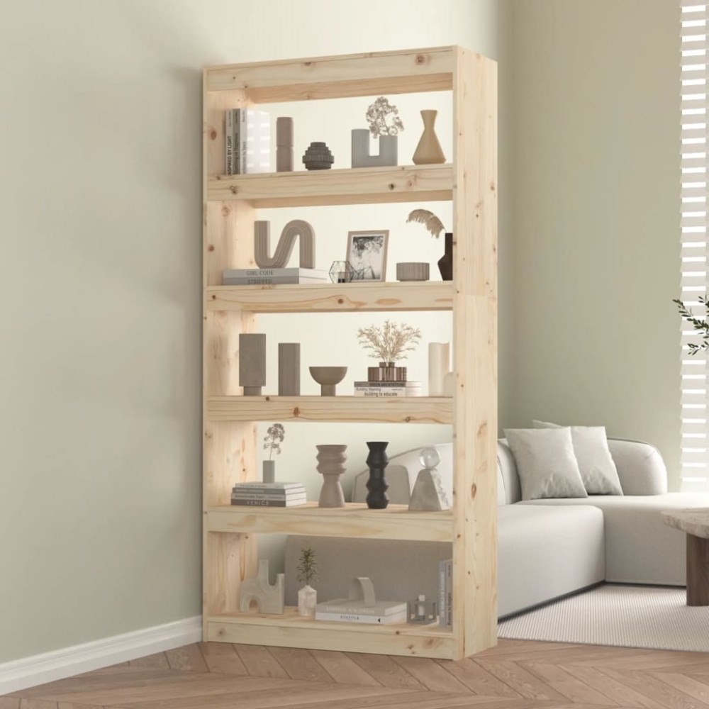 vidaXL Bokhylla/Rumsavdelare 80x30x167,4 cm massiv furu